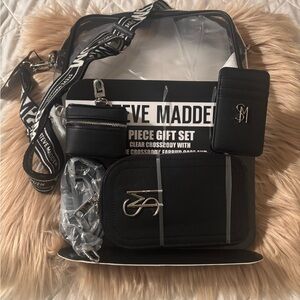 Steve Madden Black Belt Bag Set for Men